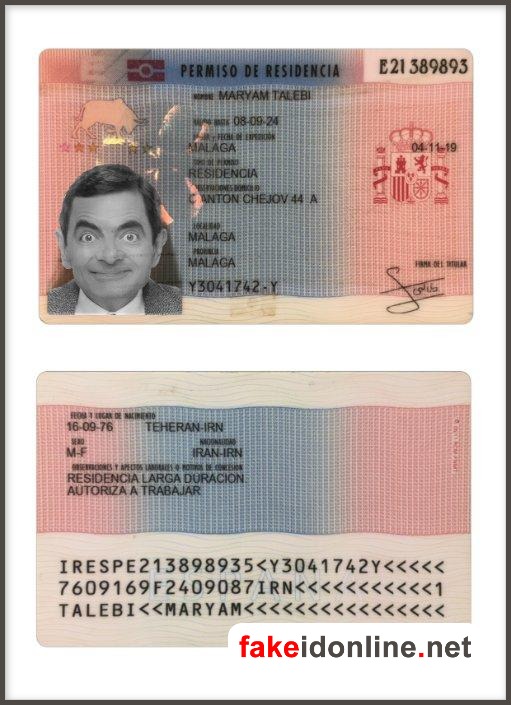Spain Residence Permit PSD Template 2020 1200dpi
